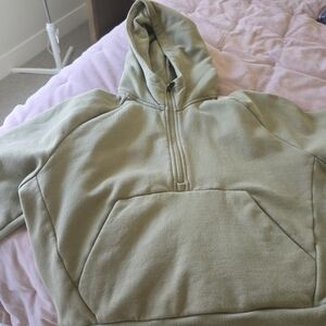 Athleta Women's Olive Green Half-Zip Hoodie